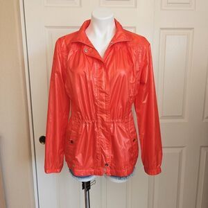 Tail Tech orange red zip front windbreaker sz M